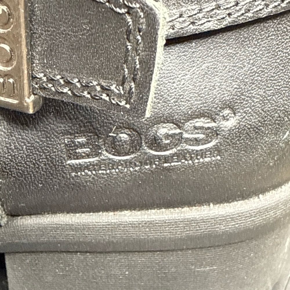 Bogs Carly Black Leather Pull on SLOUCH Mid-Calf Winter WATER PROOF Boots US 6.5 - Picture 4 of 8